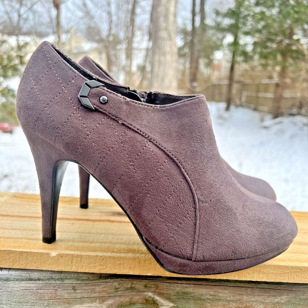 Impo Brown Suede Stiletto Heel Booties Size 9 M